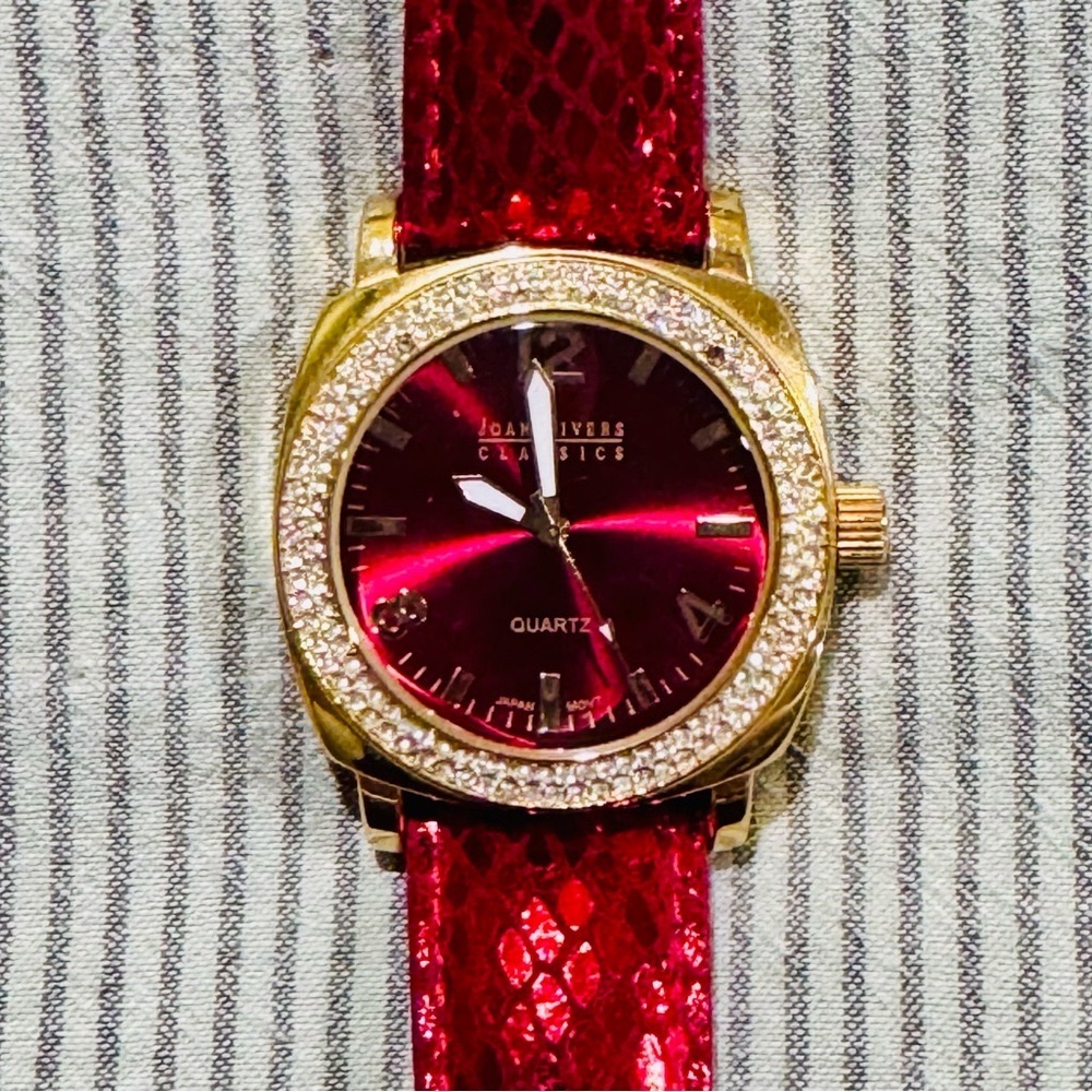 Joan Rivers Red and Gold Classics Watch